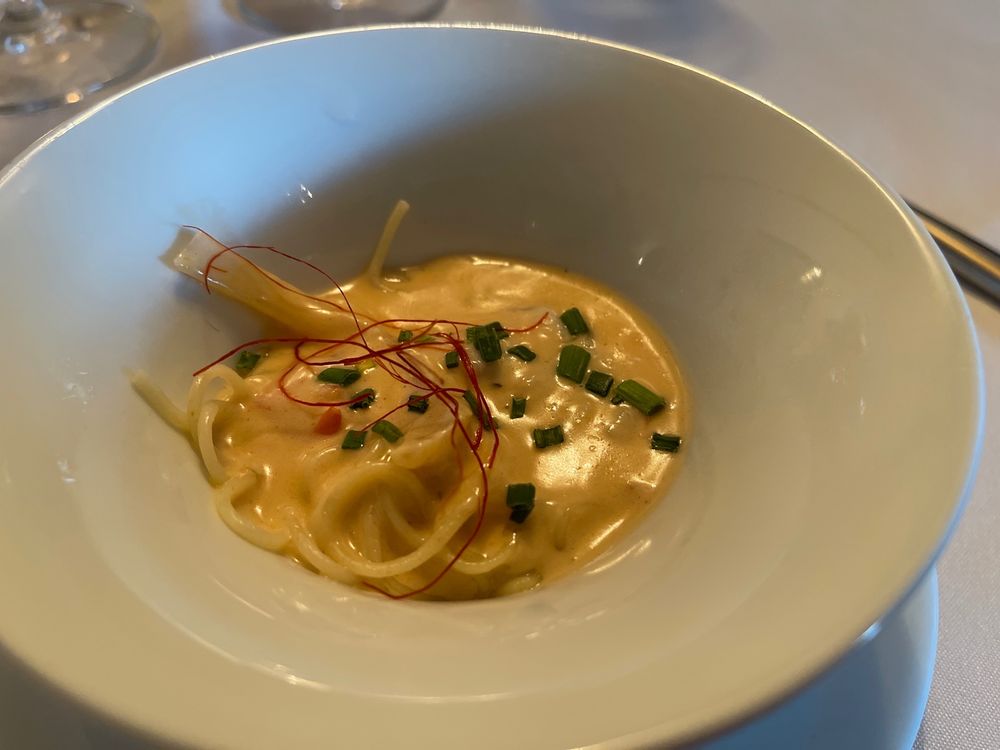 Angel hair pasta with Dungeness Crab