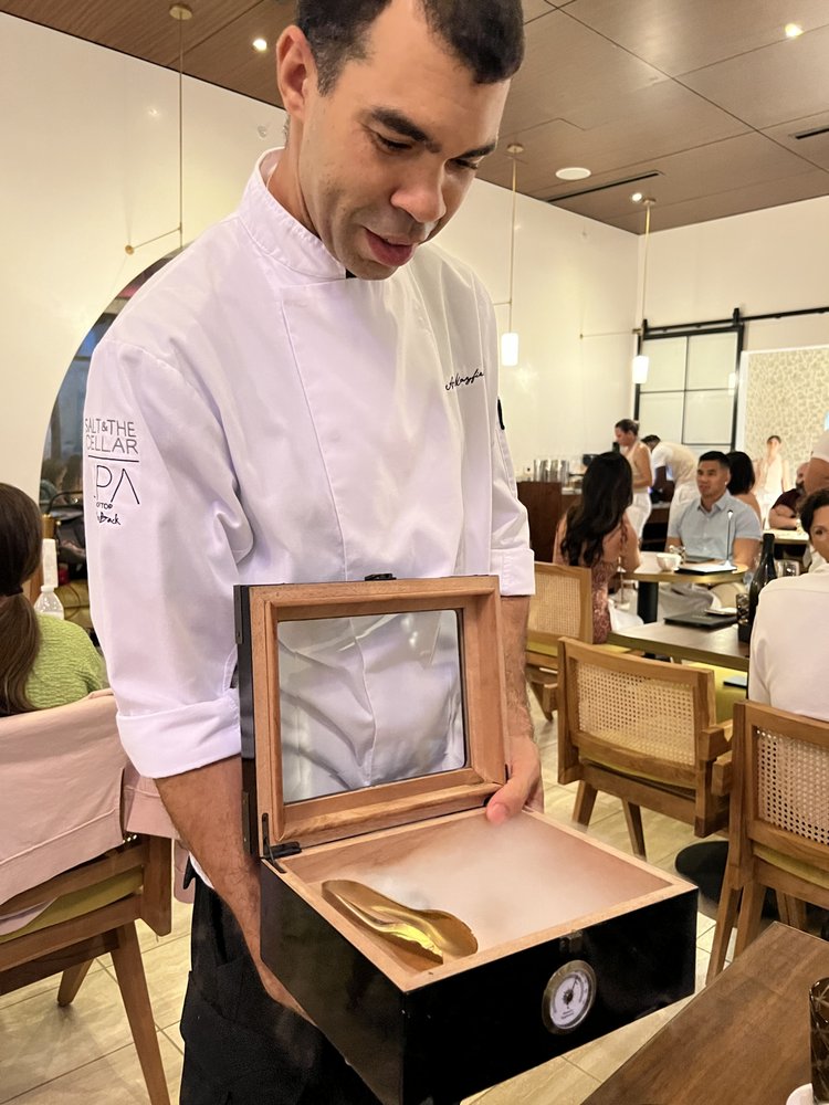 Chef presents a course