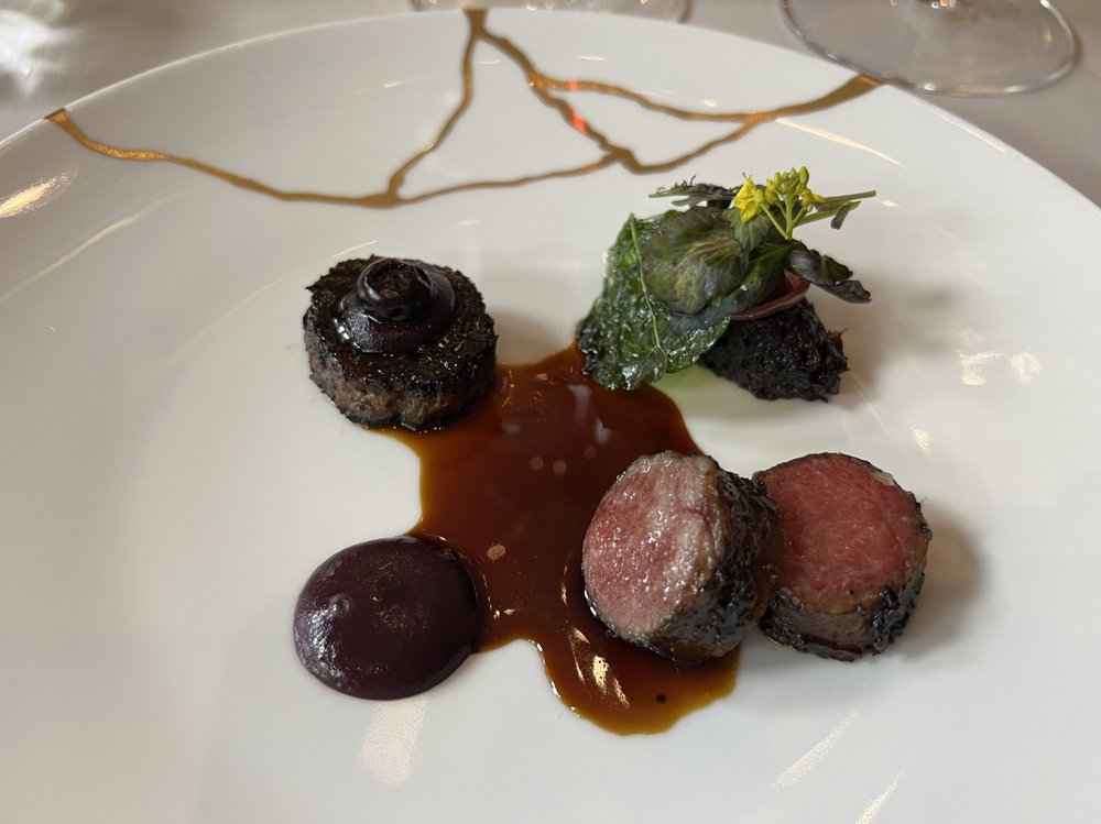 Lamb, Pickled Blueberries, Violet Mustard