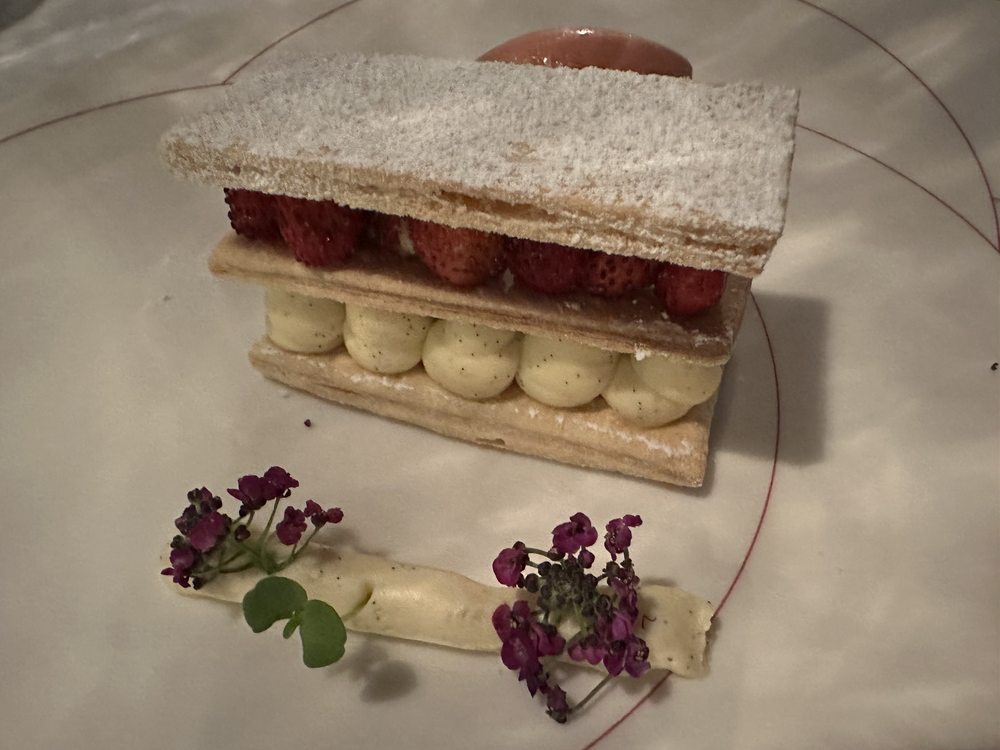 Photo of Pied à Terre - London, United Kingdom. Strawberry Millefeuille