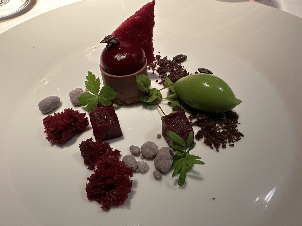 Photo of Facil - Berlin, Germany. Dessert of beetroot with tarragon ice cream