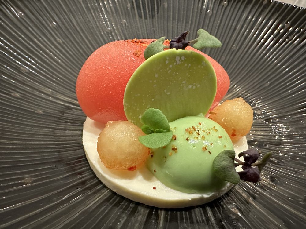 Watermelon and other sorbets with Bird's Eye Chili